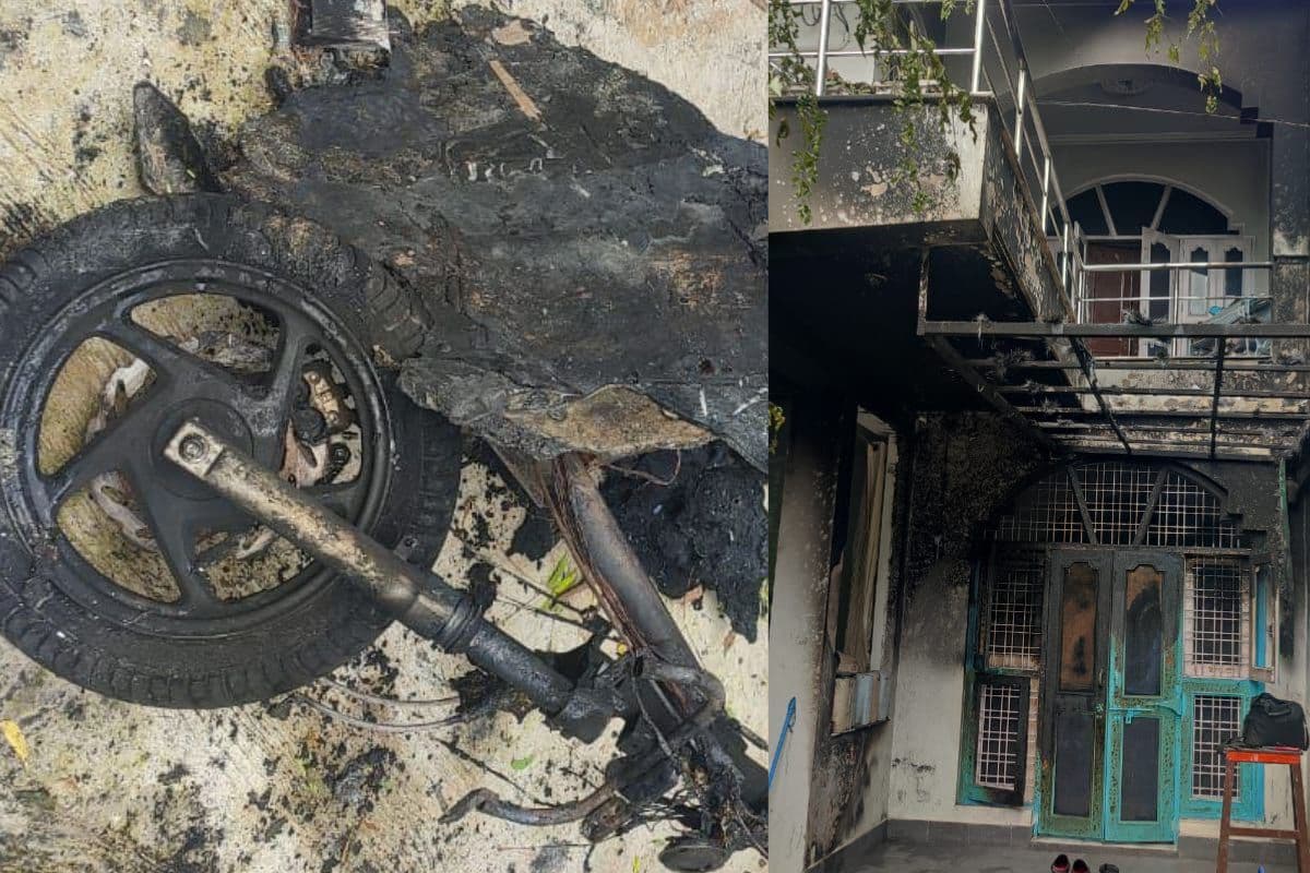 Alwar Electric scooty caught fire